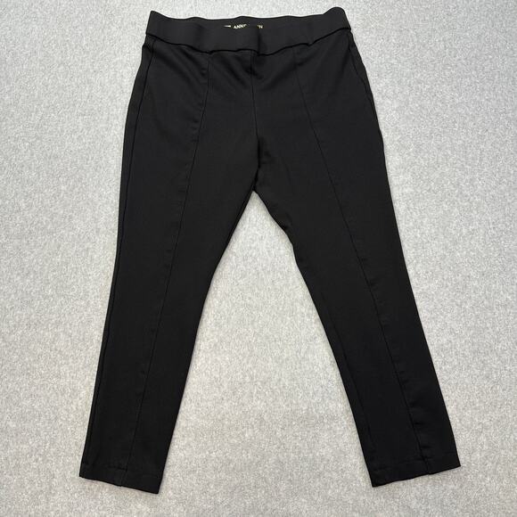 Anne Klein Pants WMNS XL High Rise Tummy Control Seamed Skinny Ankle Black Ponte - Picture 1 of 15